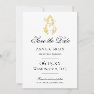 EDITABLE COLORS AB Monogram BA Monogram Invitation