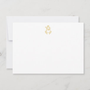EDITABLE COLORS AB Monogram BA Monogram Notecards