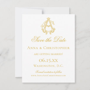 EDITABLE COLORS AC Monogram CA Monogram Invitation