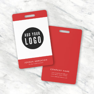 Editable Colors Add Your Logo Simple Employee ID Badge