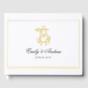 EDITABLE COLORS AE Monogram EA Monogram Guest Book