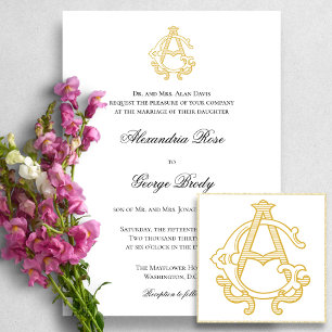 EDITABLE COLORS AG Monogram GA Monogram Invitation