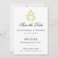 EDITABLE COLORS AG Monogram GA Monogram Invitation