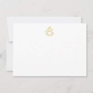 EDITABLE COLORS AG Monogram GA Monogram Notecards
