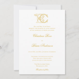 EDITABLE COLORS BC Monogram CB Monogram Invitation