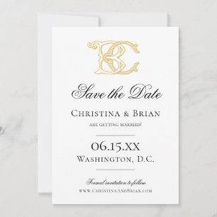 EDITABLE COLORS BC Monogram CB Monogram Invitation