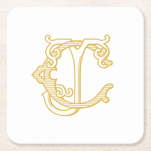 EDITABLE COLORS CJ Monogram JC Logo Coasters