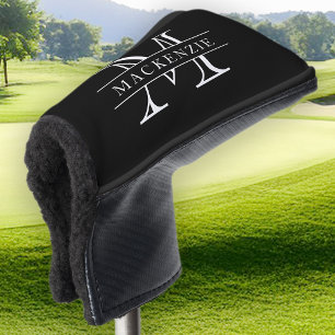 Editable Colors Classic Border Name Monogram Golf Head Cover