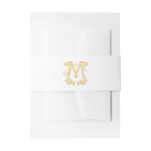 EDITABLE COLORS CM Monogram MC Monogram Belly Band Invitation Belly Band