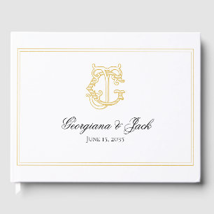 EDITABLE COLORS GJ Monogram JG Monogram Guest Book