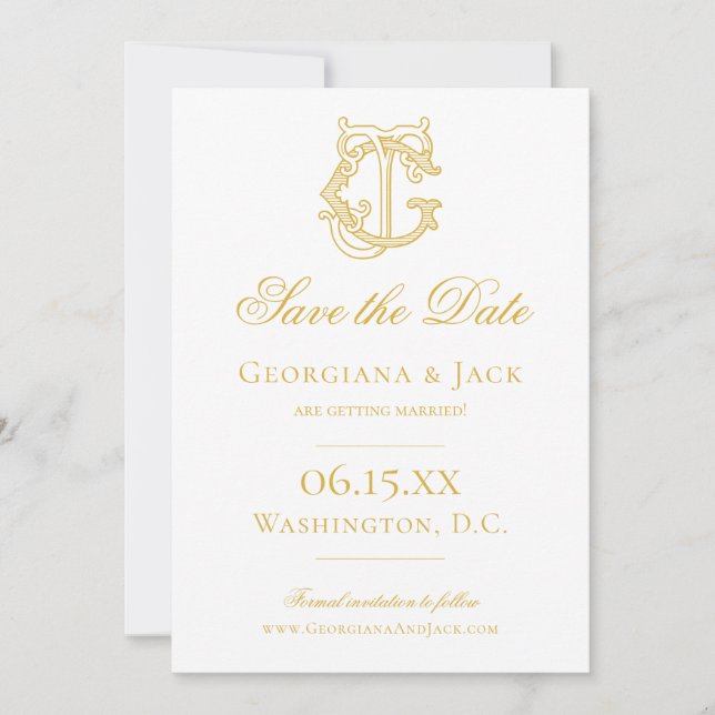 EDITABLE COLORS JG Monogram GJ Monogram Invitation (Front)