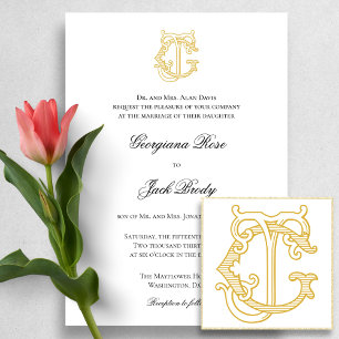 EDITABLE COLORS JG Monogram GJ Monogram Invitation