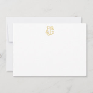 EDITABLE COLORS JG Monogram GJ Monogram Notecards