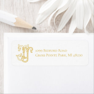 EDITABLE COLORS JJ Monogram JJ Crest Address Label