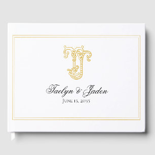 EDITABLE COLORS JT Monogram TJ Monogram Guest Book