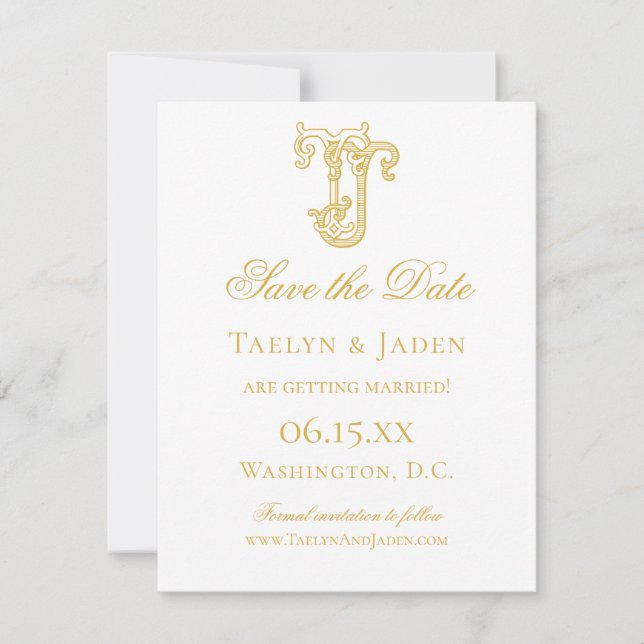 EDITABLE COLORS JT Monogram TJ Monogram Invitation (Front)