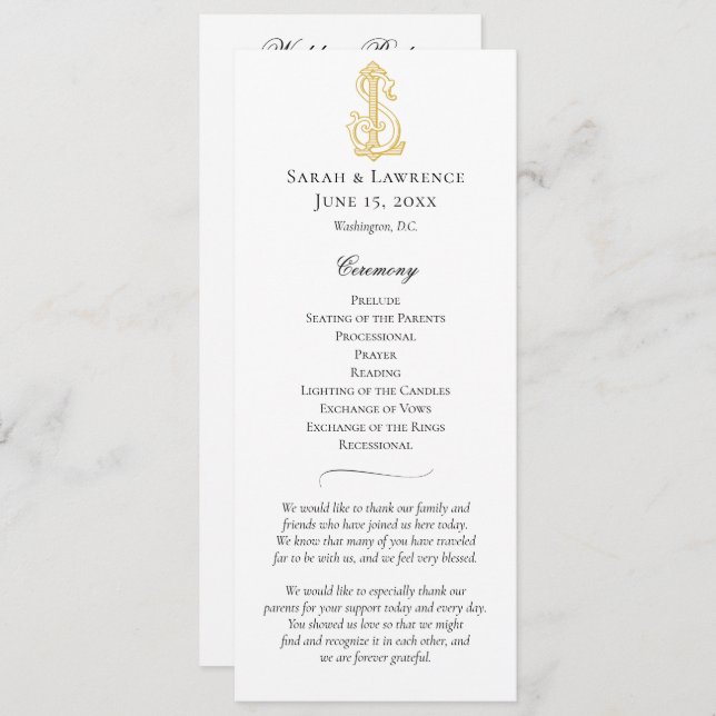 EDITABLE COLORS LS Monogram SL Monogram Program Programme (Front/Back)