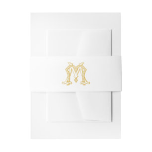 EDITABLE COLORS MM Monogram MM Crest Belly Band Invitation Belly Band