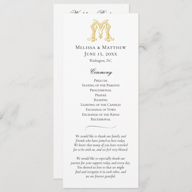 EDITABLE COLORS MM Monogram MM Logo Program Programme (Front/Back)