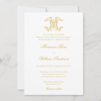 EDITABLE COLORS MW Monogram WM Logo Invitation