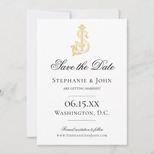 EDITABLE COLORS SJ Monogram JS Monogram Invitation (Front)