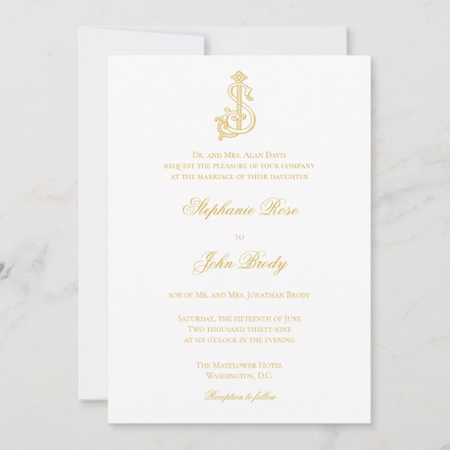 EDITABLE COLORS SJ Monogram JS Monogram Invitation (Front)