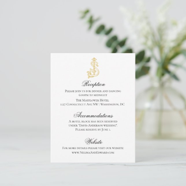 EDITABLE COLORS SJ Monogram JS Monogram Invitation (Standing Front)
