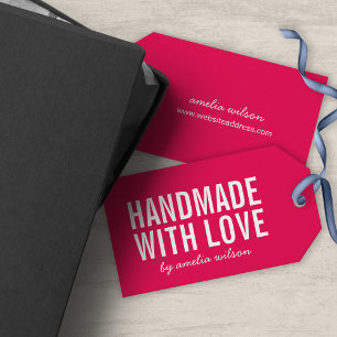 Editable Colors Stylish Bold Handmade with Love Gift Tags