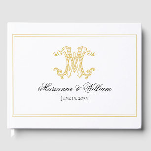 EDITABLE COLORS WM Monogram MW Monogram Guest Book