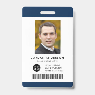 Editable Colour Add Logo Barcode Employee Photo ID Badge