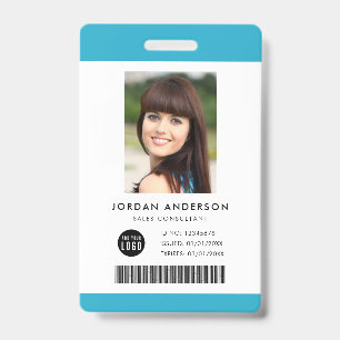 Editable Colour Add Logo Barcode Employee Photo ID Badge