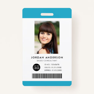 Editable Colour Add Logo Barcode Employee Photo ID ID Badge