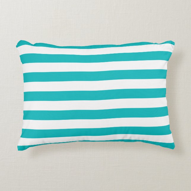 Editable Colour and White Stripes Decorative Cushion (Front)