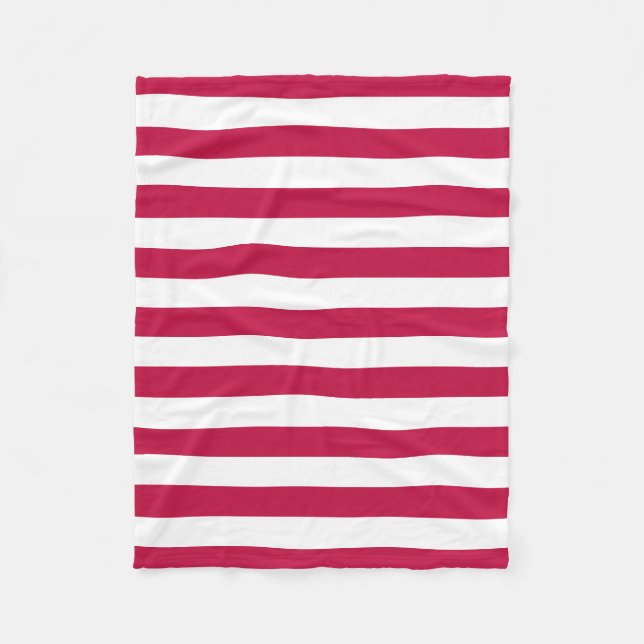 Editable Colour and White Stripes Fleece Blanket (Front)