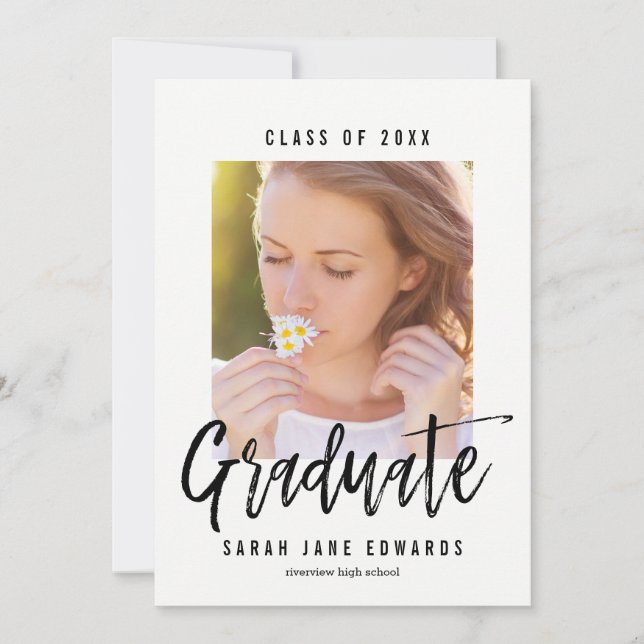 Editable Colour Brushed Graduation Invitation (Front)