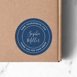 Editable Colour Calligraphy Add Company Brand Name Classic Round Sticker