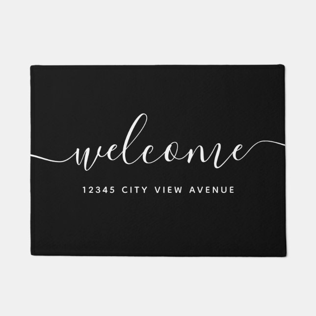 Editable Colour Calligraphy Script Property Welcom Doormat (Front)