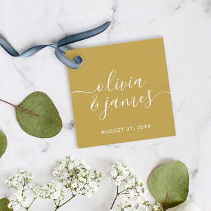 Editable Colour Calligraphy Script Wedding Favour Tags