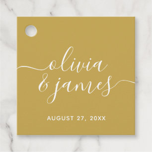 Editable Colour Calligraphy Script Wedding Favour Tags
