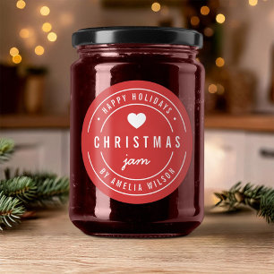 EDITABLE Colour Christmas Jam Happy Holidays Classic Round Sticker