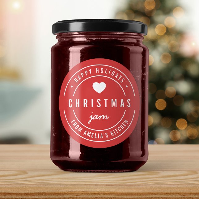 EDITABLE Colour Christmas Jam Kitchen Holidays Classic Round Sticker (Creator Uploaded)