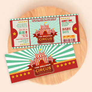 Editable Colour Circus Ticket Couple Shower Invitation
