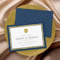 Editable Colour Classic Gold Monogram Save the Dat