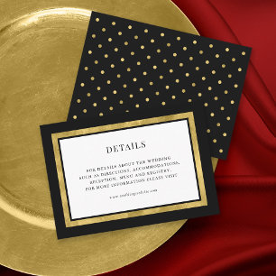 Editable Colour Classic Gold Round Wedding Details Enclosure Card