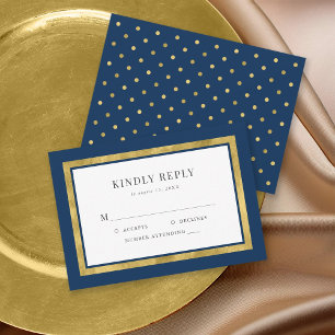 Editable Colour Classic Gold Wedding RSVP
