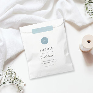 Editable Colour Classic Round Monogram Wedding  Favour Bags