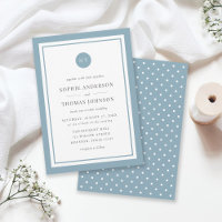 Editable Colour Classic Round Monogram Wedding