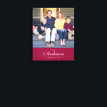 Editable Colour Cursive The Family Name Photo Canvas Print<br><div class="desc">Cursive The Family Name Photo wrapped canvas print with editable background colour (click customise to change colour) featuring your family name in an elegant cursive font and below a thin line, state the title for your photo like when your family was established or when photo was taken. Makes a great...</div>