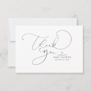 Editable Colour Cute Script Baby Shower Thank You