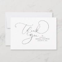 Editable Colour Cute Script Bridal Shower Thank Yo